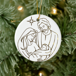 Söt Baby Jesus Nativitet Scene Julstjärnan Julgransprydnad Keramik
