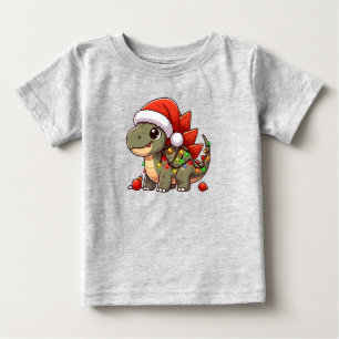 Söt baby jul dinosaur med fantasifullt uttryck t shirt