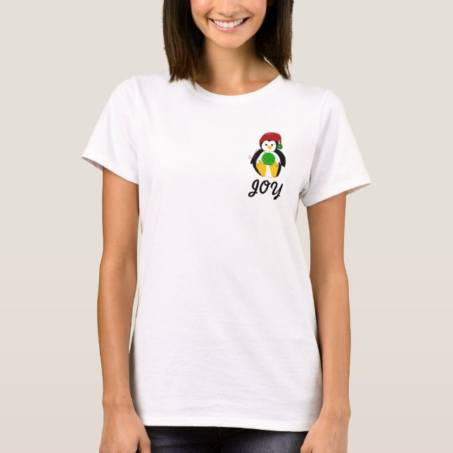 Söt baby julpingvin - Glädje T-shirt (Framsida)