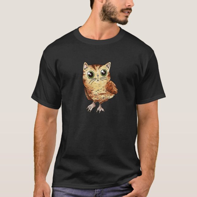 Söt baby kattuggla t shirt (Framsida)