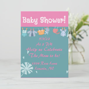 Söt Baby Klädstreck Baby Shower Kort