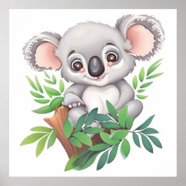 Söt baby koala björn poster