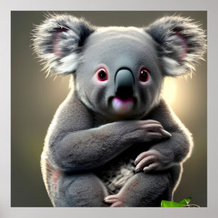 Söt baby koalabjörn bebisens barnkammare   poster