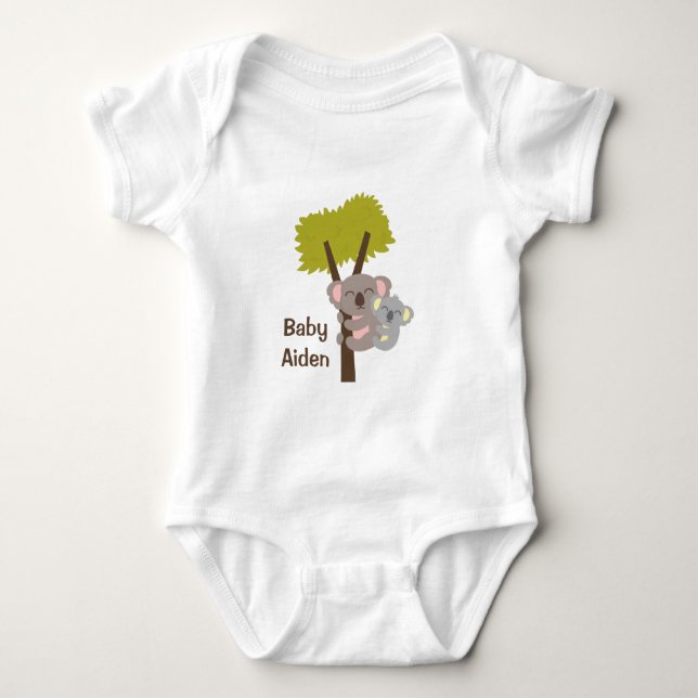 Söt baby koalabjörn och mamma för bebisar t-shirt (Framsida)