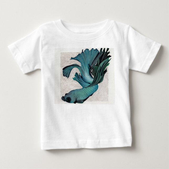 Söt Baby Kön Neutral Betta Fish One-Biet Tee Shirt (Framsida)