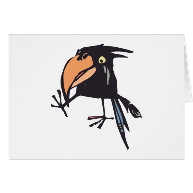 Söt baby kråka hälsningskort (Framsidan Horizontal)