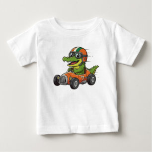 SÖT BABY KROKODIL RACERBILSFÖRARE T SHIRT