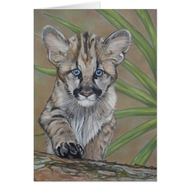 Söt baby-kumarkattunge hälsningskort (Framsidan)