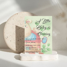 Söt Baby Lamm Baby Shower Inbjudan