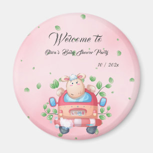 Söt baby lamm baby shower magnet