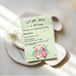 Söt Baby Lamm Bebis Bebis Shower Inbjudan