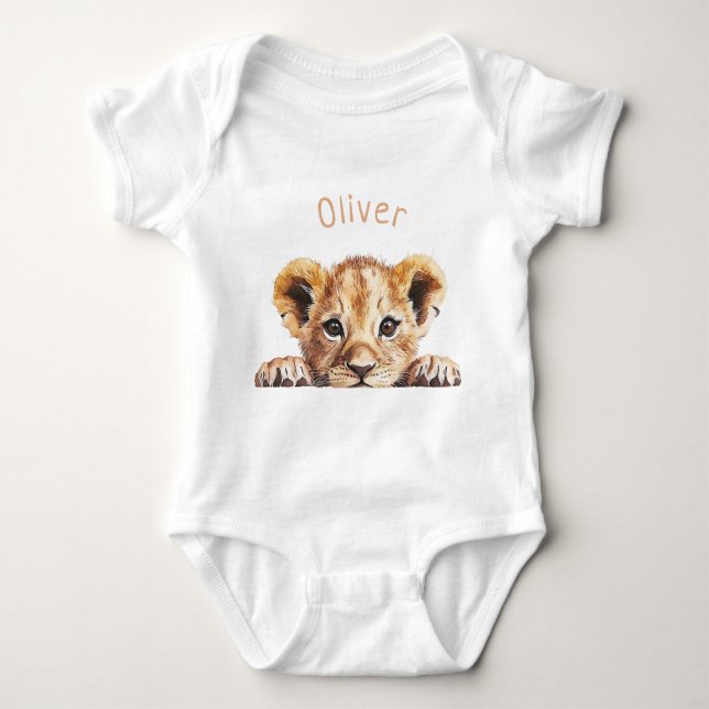 Söt Baby Lejon Personlig T Shirt (Framsida)
