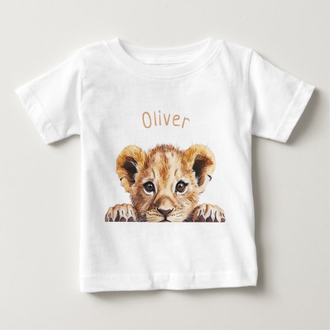 Söt Baby Lejon Personlig  T Shirt (Framsida)