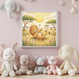 Söt Baby Leo Zodiac Väggkonst Poster