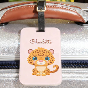 Söt baby leopard safari djur barn bagagebricka