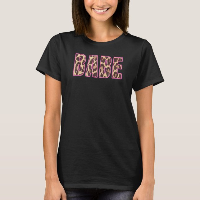Söt Baby Leopardtryck Bröllop Henparty  T Shirt (Framsida)