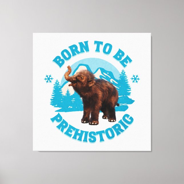 Söt Baby Mammut Forntida Barn Födelsedag Canvastryck (Framsida)