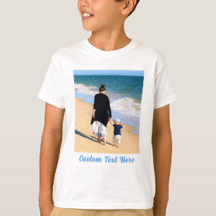 Söt baby med mamma foto T-Shirt Personlig text
