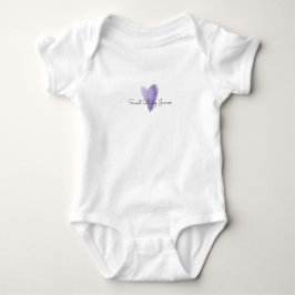 Söt baby NAMN Lila akvarellhjärta Kärlek  T Shirt