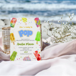 Söt baby på väg | Glasspop-babyshower Inbjudningar