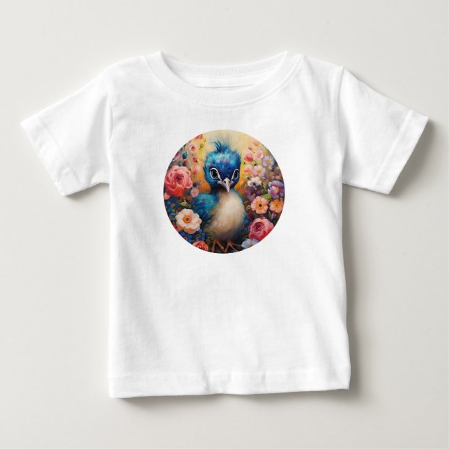 Söt baby påfågel t shirt (Framsida)