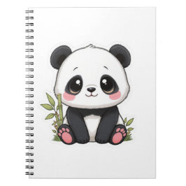 Söt baby panda och bambu anteckningsbok