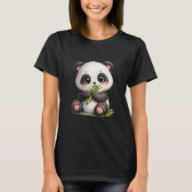 Söt baby-panda som äter bambu Kawaii-grafik
