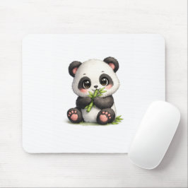 Söt baby-panda som äter bambumössa musmatta