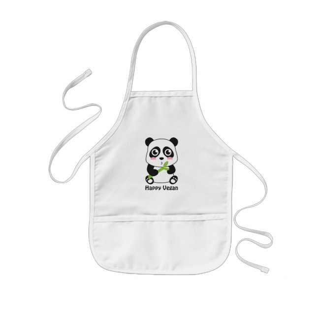 Söt baby panda vegan barnförkläde (Framsidan)