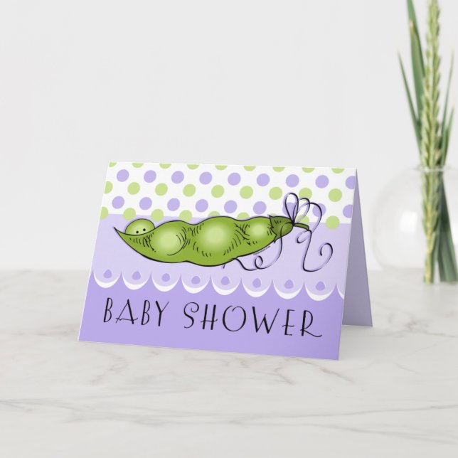 Söt Baby Pea Baby Shower Inbjudan (Framsida)