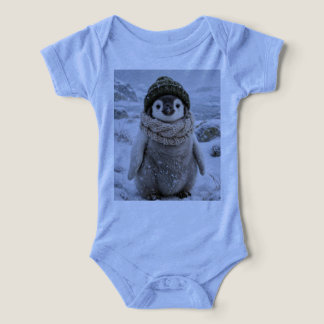 Söt baby pingvin i vinter halsduk t shirt