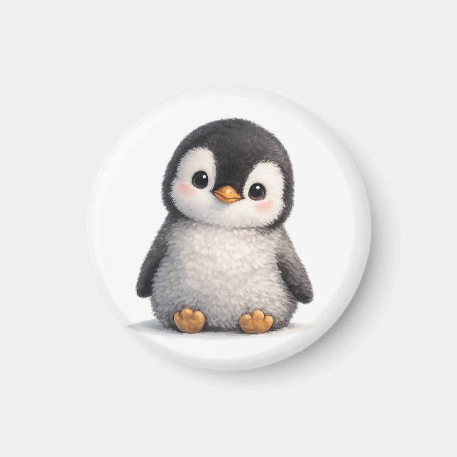 Söt baby pingvin – Mjuk & Bedårande Design Magnet (Framsidan)