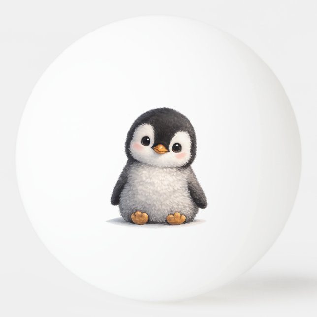 Söt baby pingvin – Mjuk & Bedårande Design Pingisboll (Framsidan)