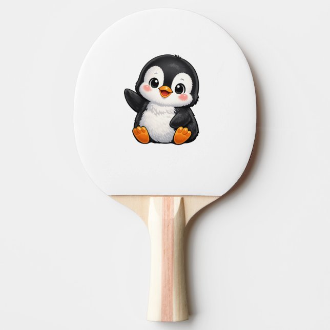 Söt baby pingvin vinkar seriefigur barn Ka Pingisracket (Framsidan)