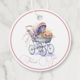 Söt Baby Pram Gåvor Etiketter