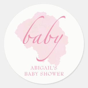 Söt Baby Rosa, babyskor Runt Klistermärke