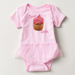 Söt baby rosa geometrisk Cupcake Tee Shirt