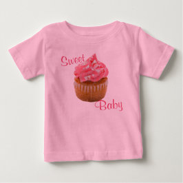 Söt Baby Rosa Geometrisk Cupcake Tee Shirt