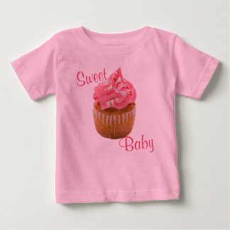 Söt baby rosa geometrisk Cupcake Tee Shirt
