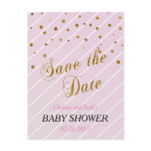 Söt Baby Rosa och Guld Konfetti