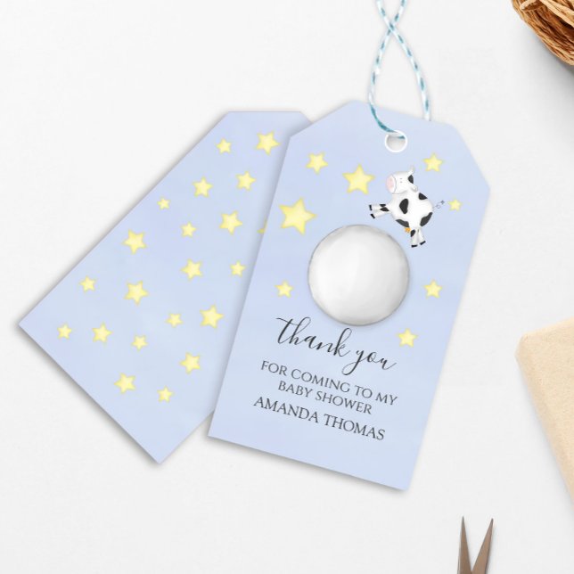 Söt Baby Shower Blå Barnkammarrim  Presentetikett (Baby custom shower party favor gift tag.)