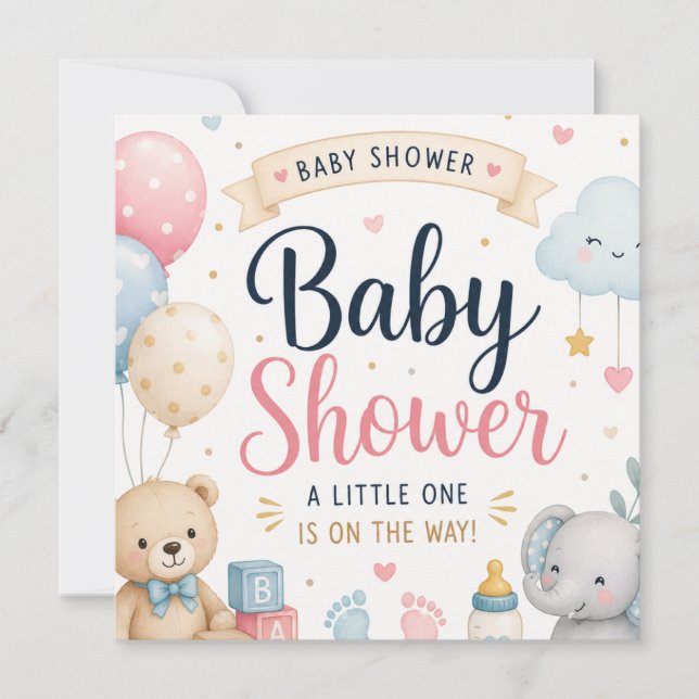 Söt baby shower firande (Framsida)