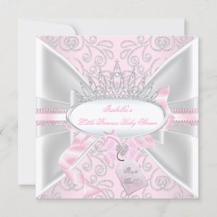 Söt baby shower flicka lilla prinsessa diamanter b inbjudningar