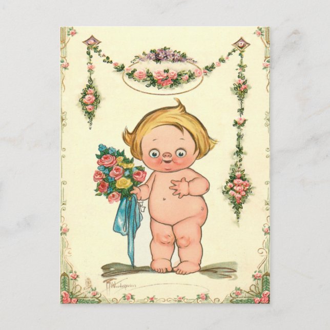 söt BABY SHOWER-inbjudan för budget Inbjudan Vykort (Framsida)