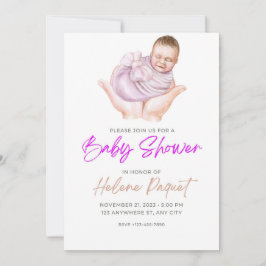 Söt baby shower-inbjudan för flicka inbjudningar