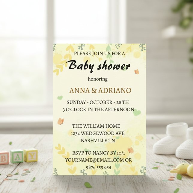 Söt baby shower-inbjudan – Könsneutral” Julkort (Skapare uppladdad)