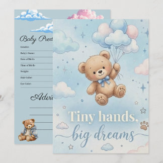 Söt baby shower inbjudan med förutsägelse spel