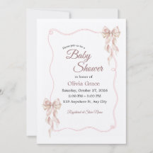 Söt baby shower-inbjudan med rosett