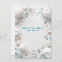 Söt Baby Shower Inbjudningskortsmall Redigerbar