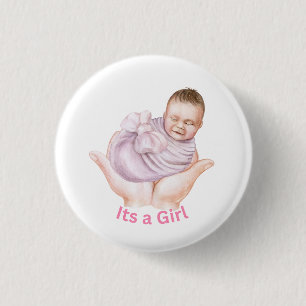 Söt baby shower-knapp för flicka knapp